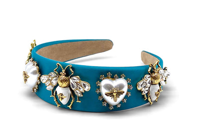 Art No. 5020 - Teal Blue Hairband With Embellishments
