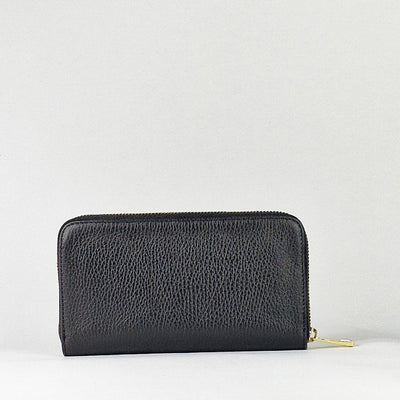 Black Leather Long Wallet