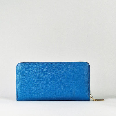 Blue Leather Long Wallet