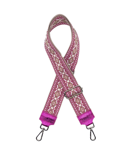 Hot Pink Patterned bag strap