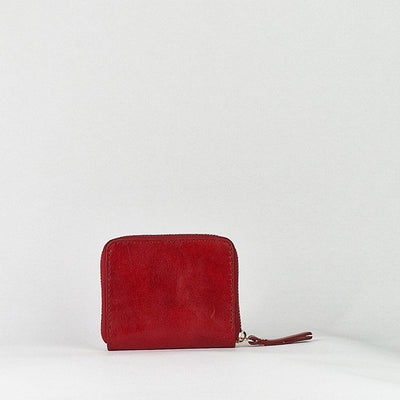 Red Leather Small Wallet