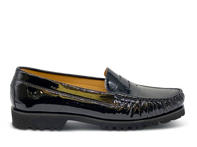 Black Patent Leather Loafer with Vibram Sole