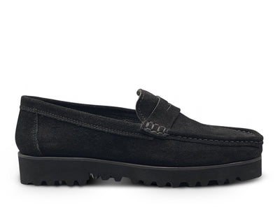 Black Suede Loafer with Vibram Sole