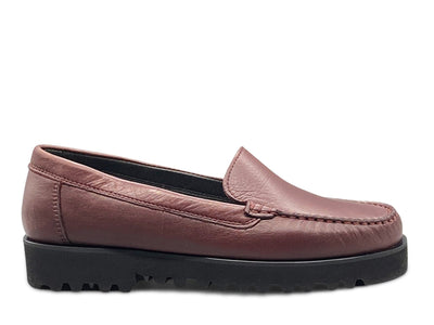 Burgundy Leather Loafer with Vibram Sole