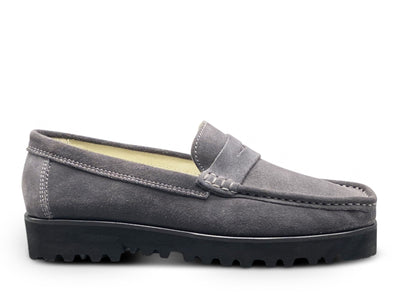 Grey Suede Loafer with Vibram Sole