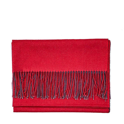 Lg. Red / Grey Cashmere Scarf