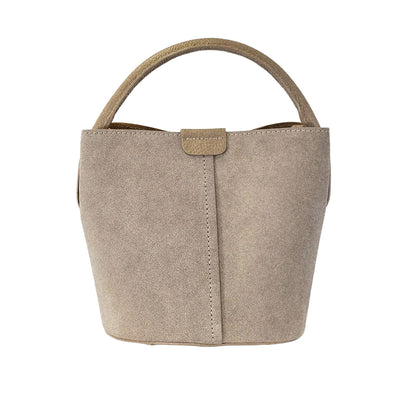 Tiggy Suede Bucket Bag Beige