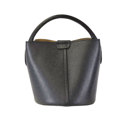 Tiggy Leather Bucket Bag - Black