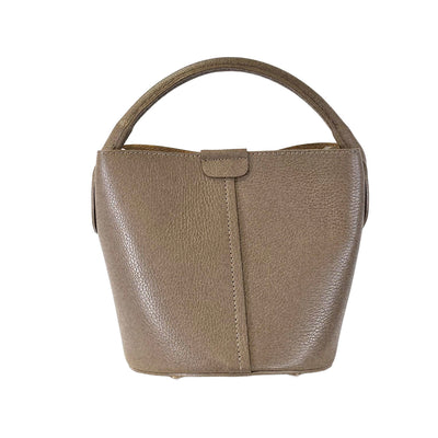 Tiggy Leather Bucket Bag - Taupe