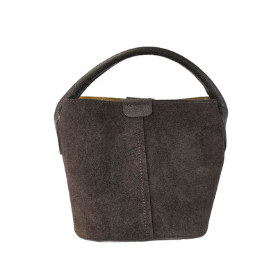 Tiggy Suede Bucket Bag - Dark Brown