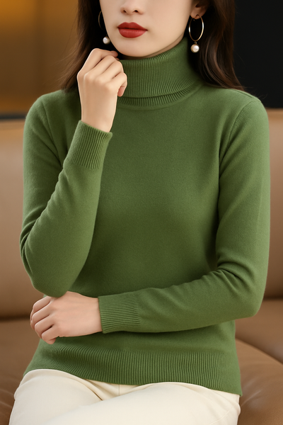 Apple Green Turtleneck Sweater