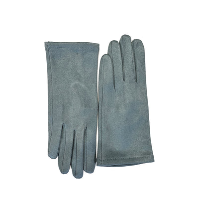 Aqua Blue Suedette gloves