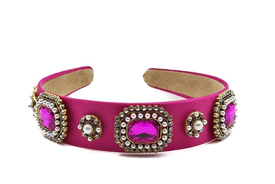 Art No. 5054 -Hot Pink Hairband With Embellishments