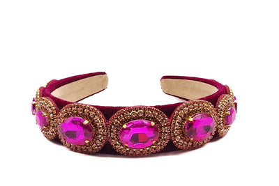 Art No. 5057 - Hot Pink Hairband With Embellishments