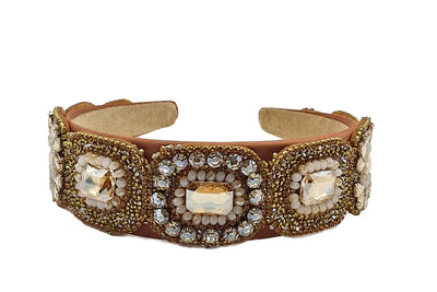 Art No. 5076 - Tan Hairband With Embellishments