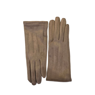 Beige Suedette gloves
