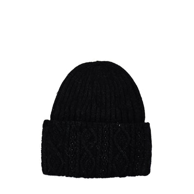 Black Knitted wool beanie hat