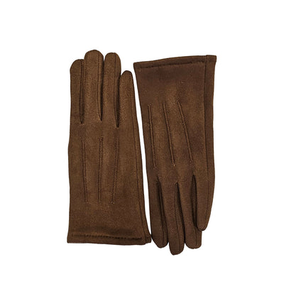 Dark brown Suedette gloves