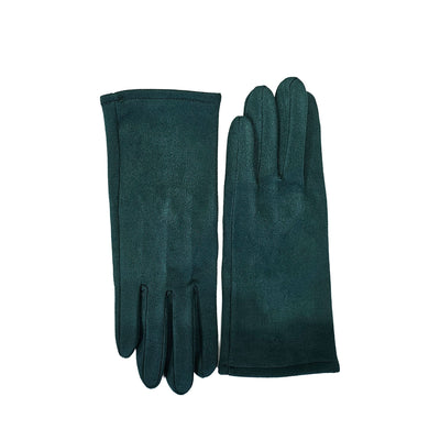 Dark Green Suedette gloves