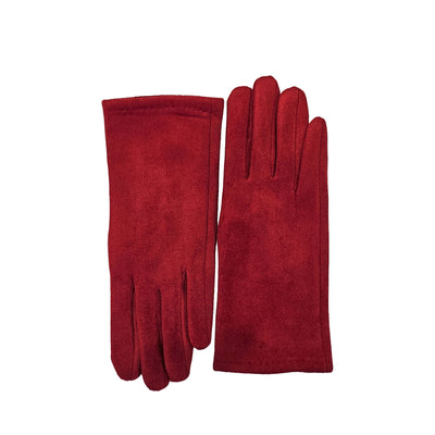 Dark Red Suedette gloves
