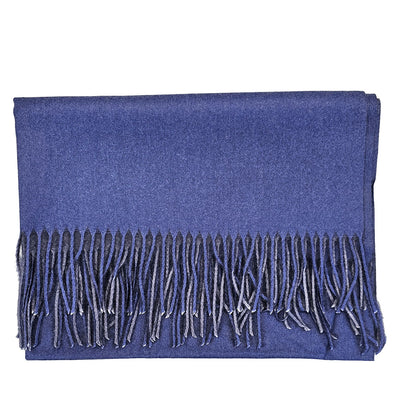 Deep Navy Blue / Charcoal Grey Cashmere finished Scarf
