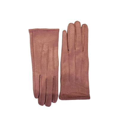 Dusky Pink Suedette gloves