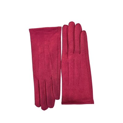 Fuchsia Suedette gloves