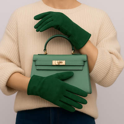 Green Suedette gloves