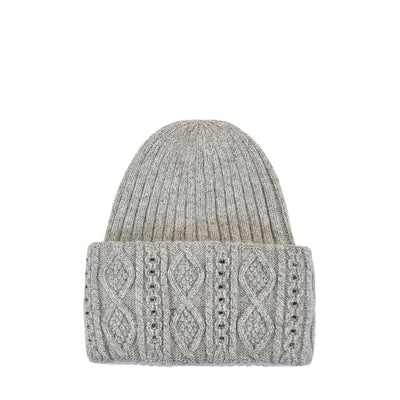 Light Grey Knitted wool beanie hat