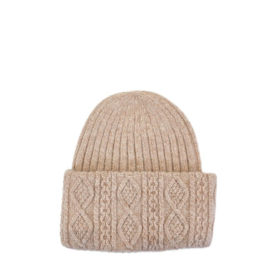 Light Pink Knitted wool beanie hat