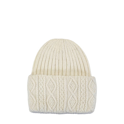 Off White Knitted wool beanie hat