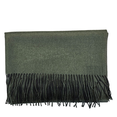 Olive Green / Black Cashmere finished Scarf