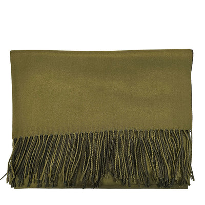 Olive Green Cashmere finished Scarf