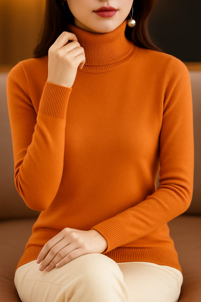 Orange Turtleneck Sweater