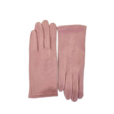 Pink Suedette gloves