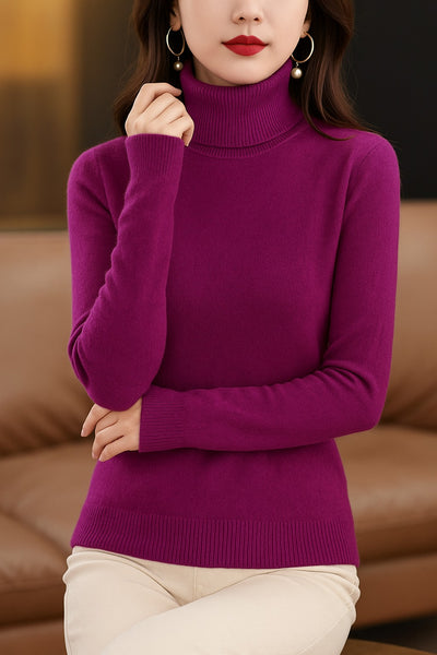 Purple Turtleneck Sweater