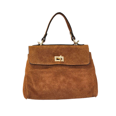 Small Katie Suede Handbag - Brown