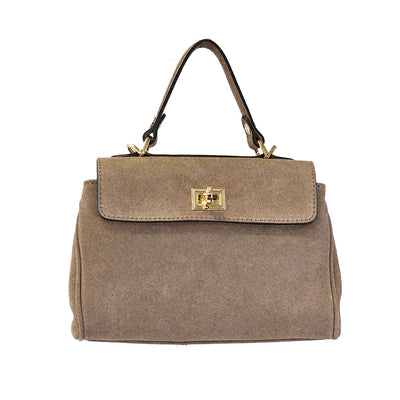 Small Katie Suede Handbag - Light Brown