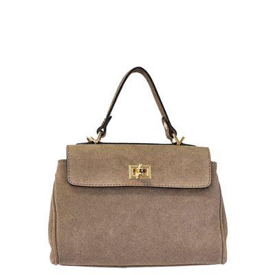 Small Katie Suede Handbag - Light Brown