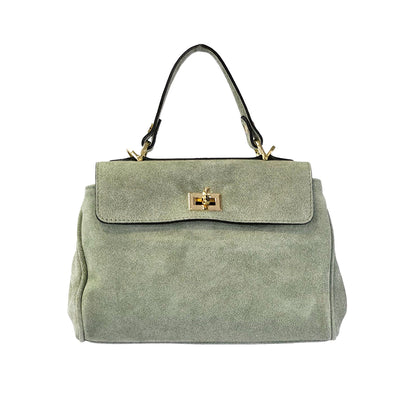 Small Katie Suede Handbag - Mint Green