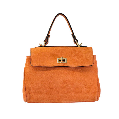Small Katie Suede Handbag - Orange