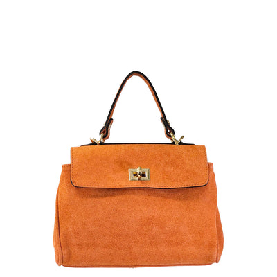 Small Katie Suede Handbag - Orange