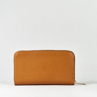 Tan Leather Long Wallet