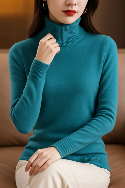 Teal Turtleneck Sweater