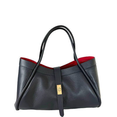 Toni Leather Bag - Navy Blue