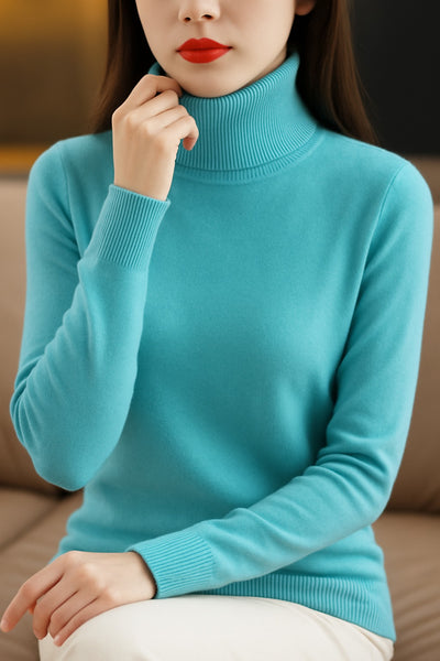 Turquoise Turtleneck Sweater