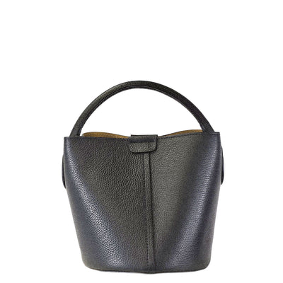 Twiggy Leather Bucket Bag - Black