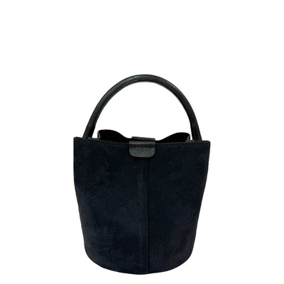 Twiggy Suede Bucket Bag - Black