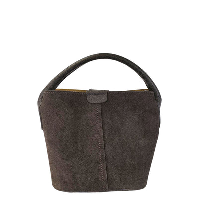 Twiggy Suede Bucket Bag - Dark Brown