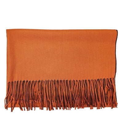 Warm Orange / Chestnut Brown Cashmere finished Scarf
